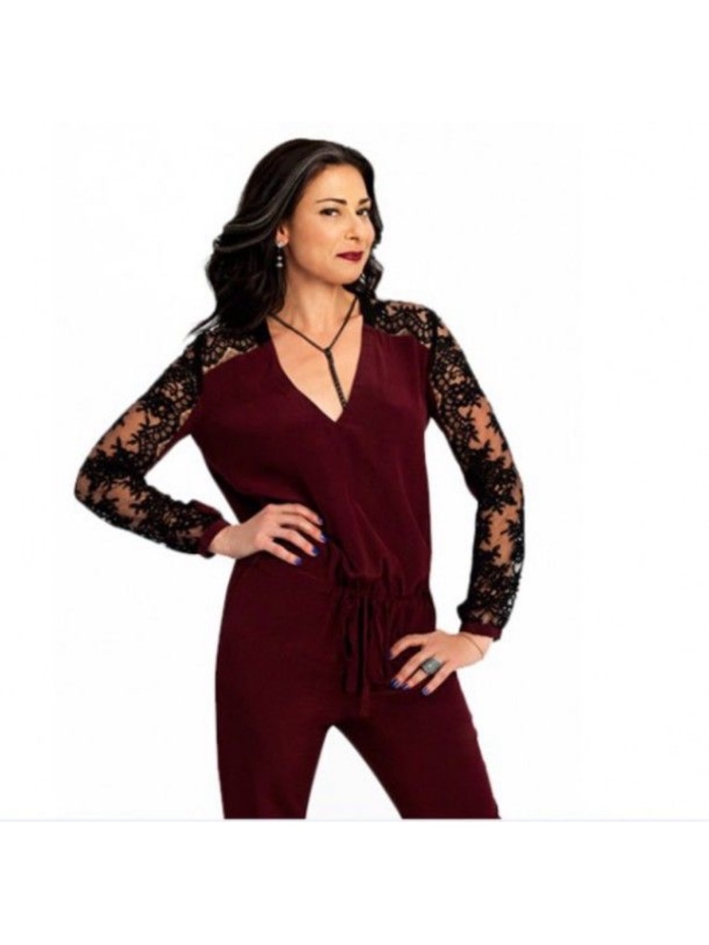 Mason V-Neck Long Sleeve Jumpsuit